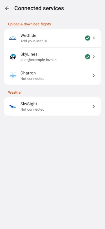 Connected services on Android