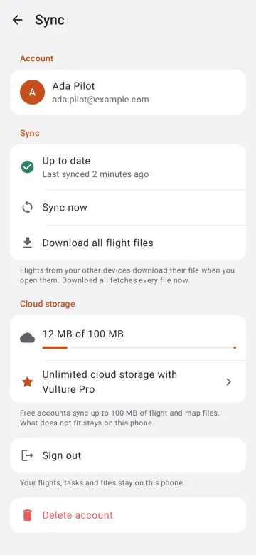 Sign-in and account on Android