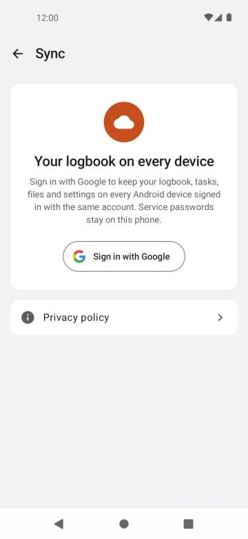 Cloud sync on Android
