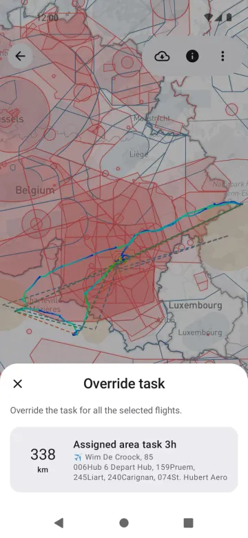 Override task on Android