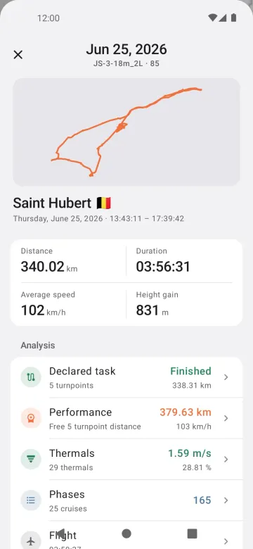 Take-off place and time zone on Android
