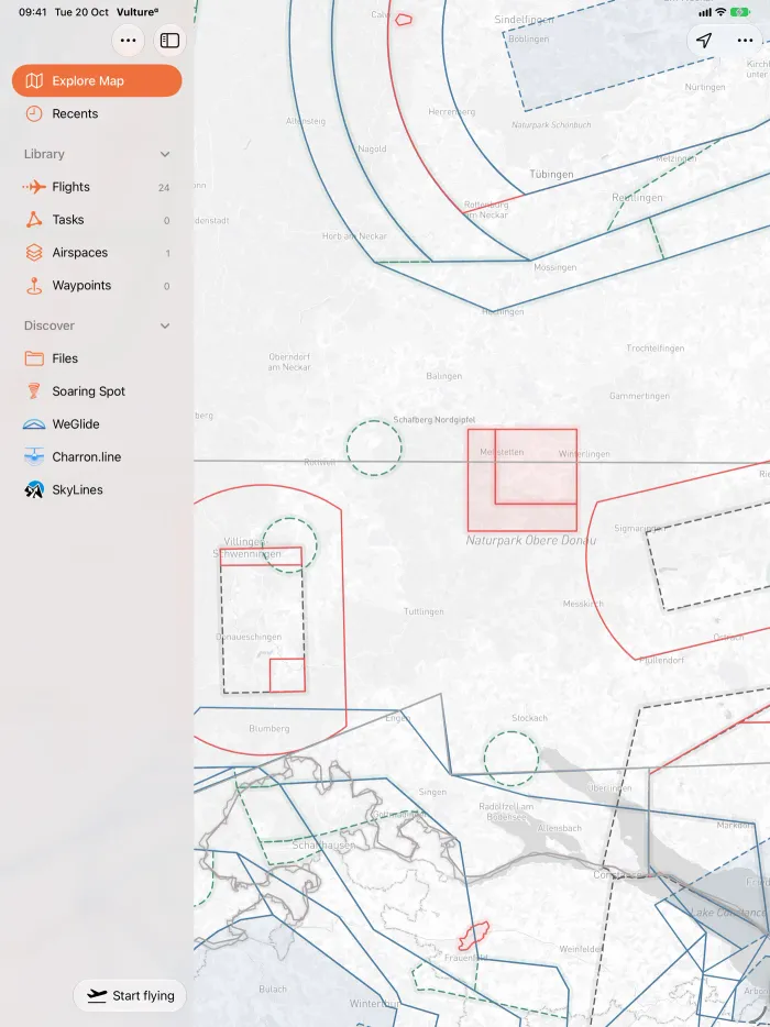 openAIP airspace on iPad