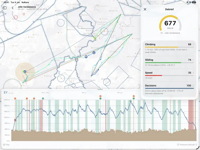 Debrief and flight rating on iPad