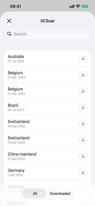 Airspace catalogues on iPhone