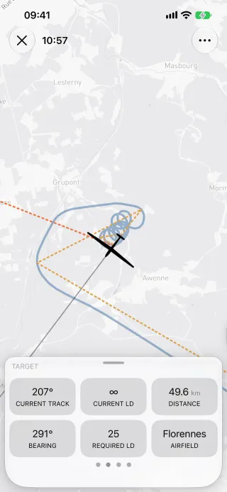 Go to a target in flight on iPhone