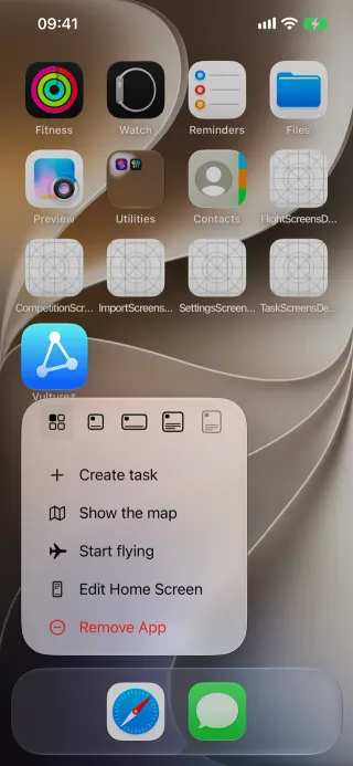 App icon quick actions on iPhone