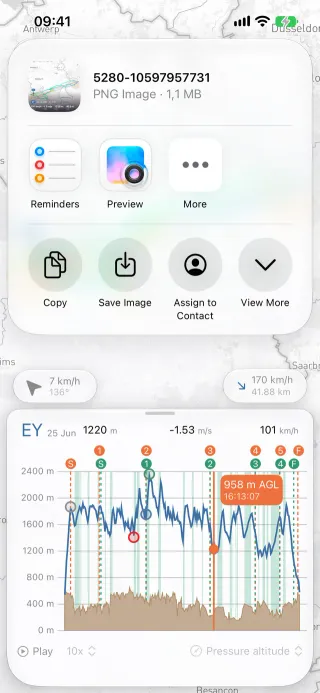 Share map image on iPhone