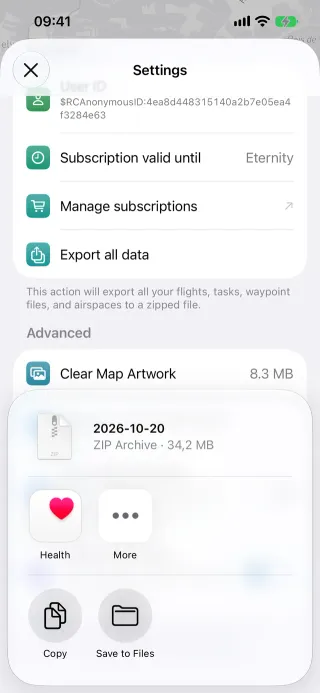 Export all data on iPhone