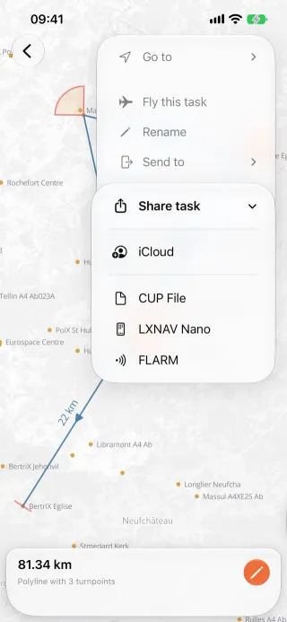 Share a task as a file on iPhone