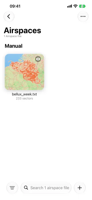 Own airspace files on iPhone