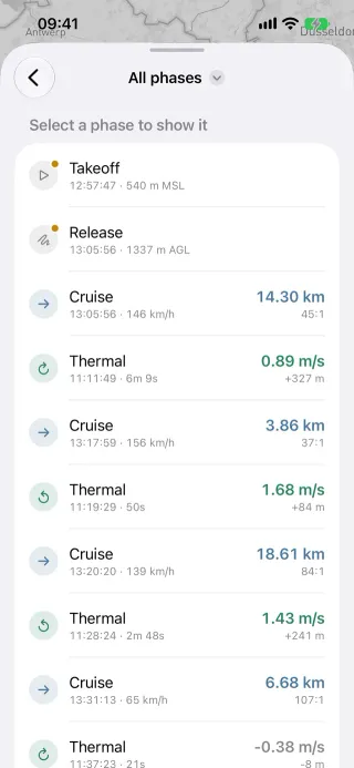 Phases and engine runs on iPhone
