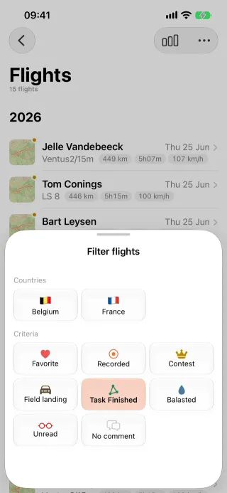 Filter, sort and search on iPhone