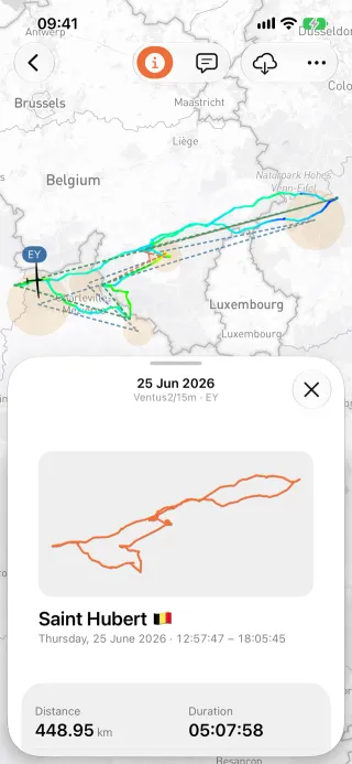 Take-off place and time zone on iPhone