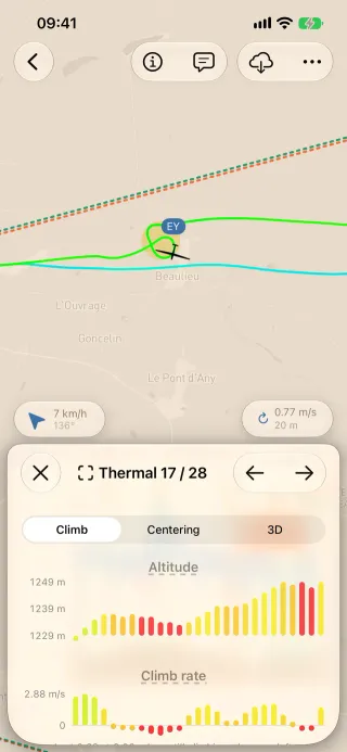 Thermals on the map on iPhone