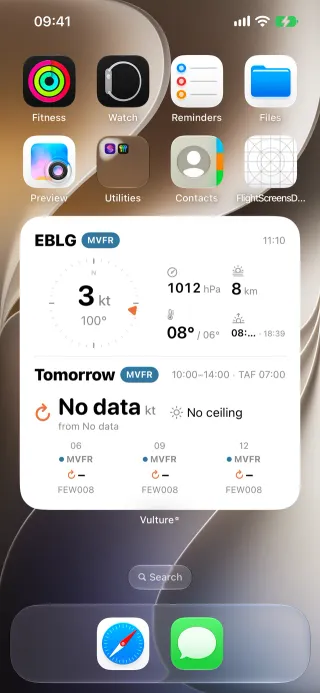 METAR, TAF and sunrise on iPhone