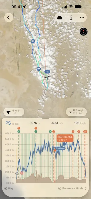 Satellite clouds and radar on iPhone