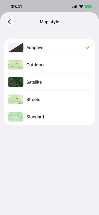 Map style and layers on iPhone