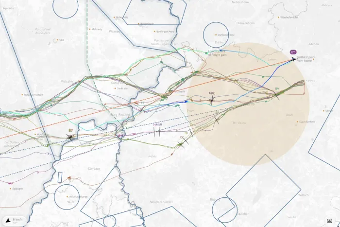 Several flights on one map on Mac